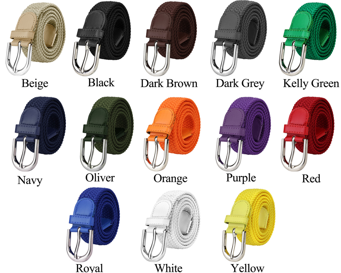Falari Stretch Braided Canvas Belt, Unisex photo 2