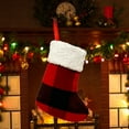thumbnail image 4 of Saco De Calcetín De Navidad Bolsa De Regalo Adorno De Navidad Rojo Negro Medias De Navidad Bolsa De Dulces Bolsa Colgando Para Árbol De Navidad Dormitorio Y Aula 6 Unids Sweethay HA038738-00, 4 of 6