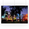 thumbnail image 2 of Miami, Florida, Ocean Drive at Night (24x36 Giclee Gallery Art Print, Vivid Textured Wall Decor), 2 of 3