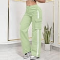thumbnail image 5 of YOIAVAIOY Cargo Sweatpants for Women Wide Leg Workout Elastic Waist Joggers Y2K Drawstring Sweatpants Hiking Parachute Pants Green S, 5 of 6