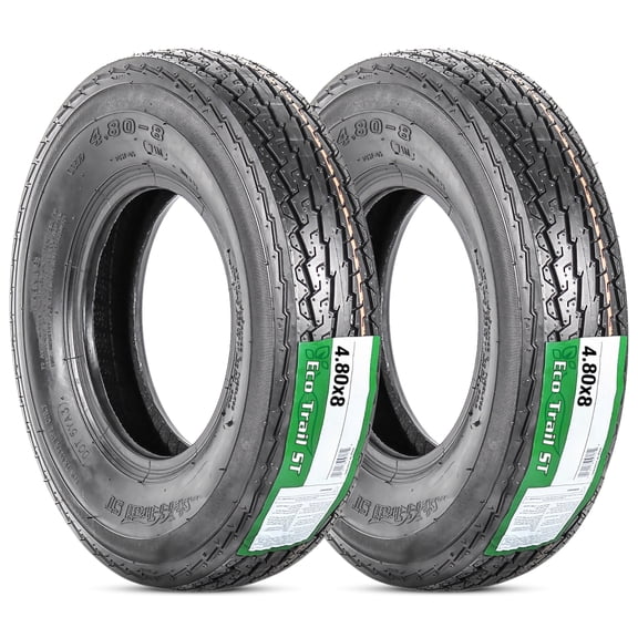 eCustomrim 2-Pack Trailer Tire 4.80-8 480-8 Load Range C D.O.T. Approved - 2 Year Warranty