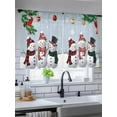 thumbnail image 5 of Christmas Snowma Sheer Curtains 54 Inch Long 2 Panels, Cute Cartoon Snowman Pine Leaf Bird Blue Light Filtering Rod Pocket Semi Sheer Curtains, Sheer Voile Drapes for Living Room Bedroom, 52"x54", 5 of 5