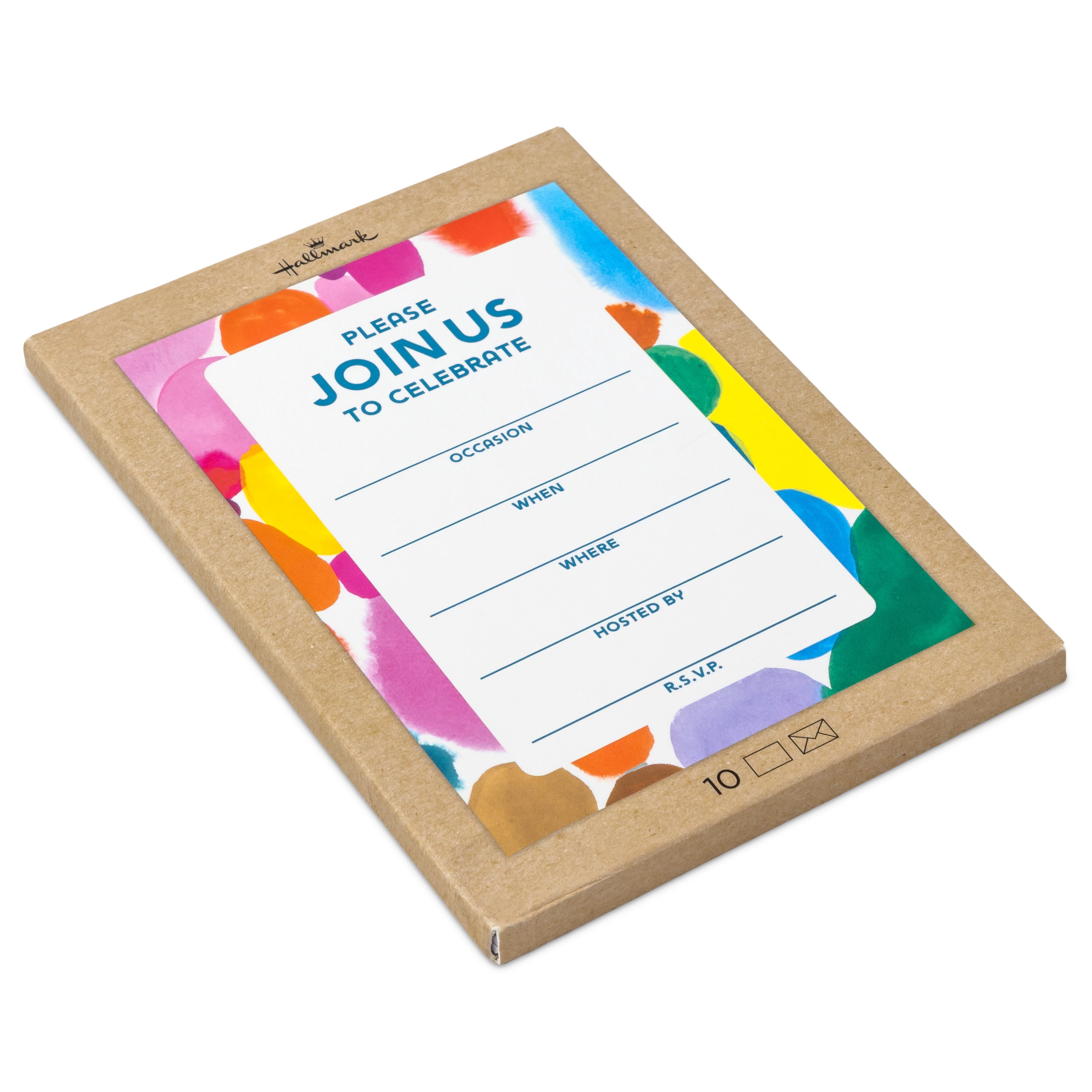Hallmark Fill-in-the-Blank Party Invitations (Watercolor Circles), 10 Count