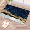 thumbnail image 6 of Gold Marble Rugs, Easy to Clean Rugs, Marble Rug, Navy Blue Marble Rug, Home Decor Rug, Blue Marble Rugs, Wedding Rug, Door Mat Rugs, 2.6'x9.2' - 80x280 cm, 6 of 8
