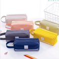 thumbnail image 2 of Estuche de lápices de lona portátil para niños, bolsa de papelería, bolsa de almacenamiento de suministros escolares, bolsa de lápices de doble capa, bolsa de bolígrafos para estudiantes, 2 of 4