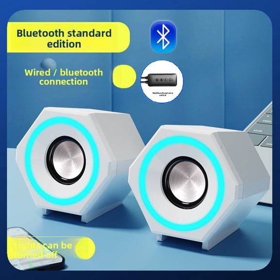 Portable audio, multi-function bluetooth audio, cool lighting, strong magnetic speakers, 360 ° Stereo surround, non-slip base.