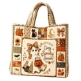 thumbnail image 2 of Halloween Quilted Tote Bag,Reusable Shopping Tote Large Capacity Trick or Treat Bag Fall Gift for Women Daily Commute Travel Shoulder Strap Handbag, 2 of 6