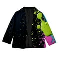 thumbnail image 3 of Byoo Little Girls Neon Paint Splatter Blazers Jacket Open Front Long Sleeve Soft Blazer Coat Bold Bubble Dot Daily Casual Blazer Tops, 3 of 4