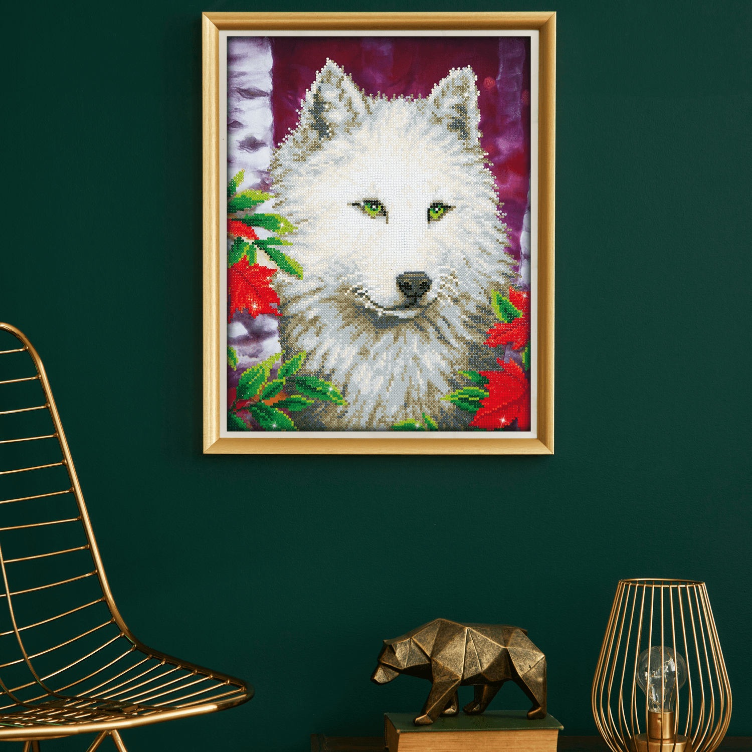 Diamond Dotz White Wolf Diamond Painting Kits for Adults - Diamond Art Kits a Relaxing Creative Craft Kit with Dotz Gems 14x18