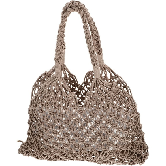 Raindrops  Satchel Handmade Cotton Woven Mesh Hollow Casual Unlined Shoulder Bag Practical