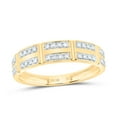 thumbnail image 2 of 10Kt Yellow Gold 5/8 Ctw Natural Diamond Cushion Trio Set, Womens Size: 7.5 / Mens Size: 8.5, 2 of 3