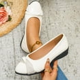 thumbnail image 4 of HAOTAGS Women Round Toe Wedge Slip On Flats,Flocked Moccasins Casual Flat Toe Low Heel Slip Ons White, 4 of 9