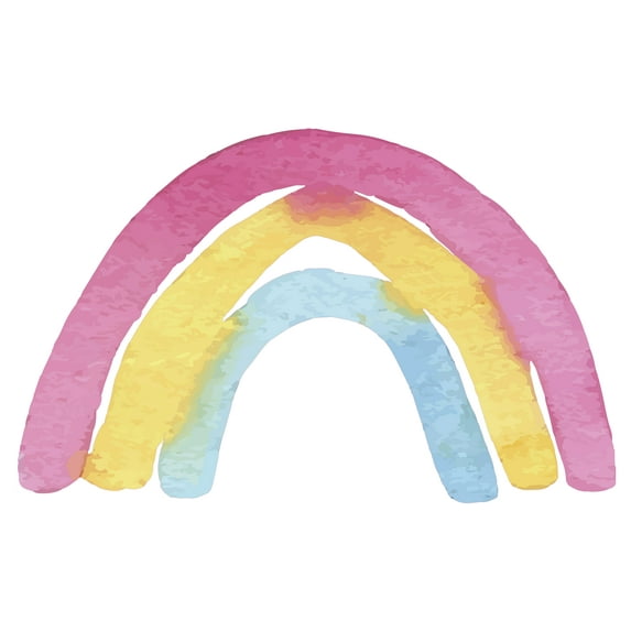 Home Living Room Art Boho Rainbow Decoration Multicolored Design Vinyl Adhesive Wall Decal - 12" x 20" Kids Bedroom Nursery Watercolor Painting Rainbow Art Removable Wall Décor Sticker