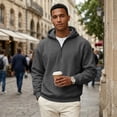 thumbnail image 5 of Havenx Mens 1/4 Zip Up Hoodies Fleece Lined Long Sleeve Hoodies with Pockets Hooded Pullover Tops Athletic Workout Casual Fall Winter Fashion Sweaters, 5 of 7