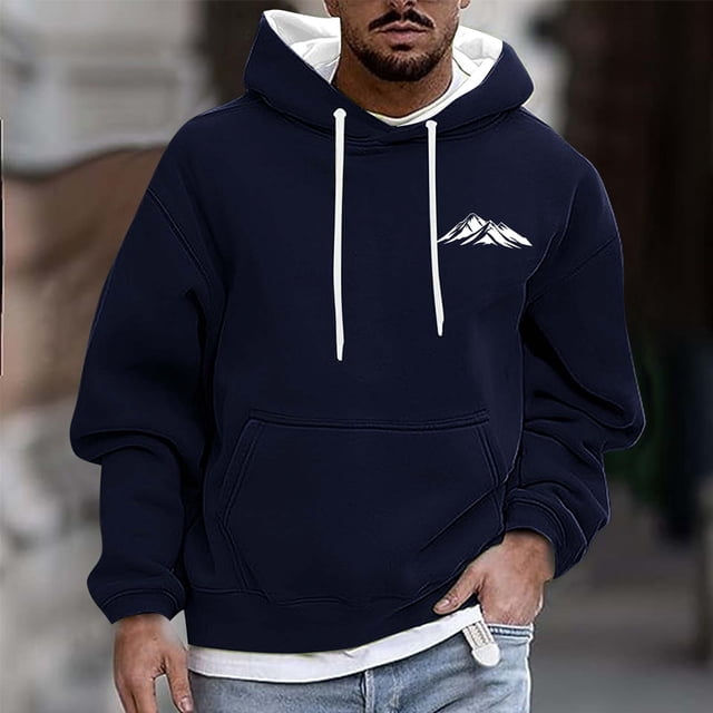 Dolkfu Sudadera con capucha para hombres, sudadera holgada con capucha, sudadera de manga larga para hombres en invierno M