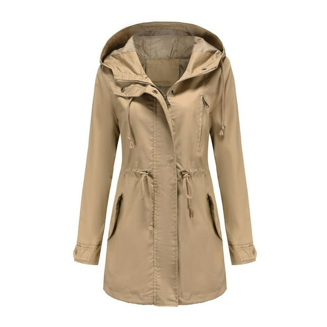 CEHVOM Manteau de Pluie Uni pour Femmes Manteaux d'Extérieur Imperméable à Capuche Coupe-Vent Liquidation