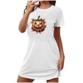 thumbnail image 3 of Pyjama d'Halloween pour Femmes, Grande Taille, Chemise de Nuit Courte avec Imprimé Poitrine et Col Rond, Vêtements de Nuit Confortables pour Tenue Décontractée, 3 of 3