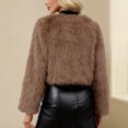 thumbnail image 5 of Gamivast Cropped Faux Fur Coat Women Open Front Crewneck Long Sleeve Warm Fleece Jackets Loose Casual One Button Outerwear Winter Fashion Thermal Clothes, 5 of 6