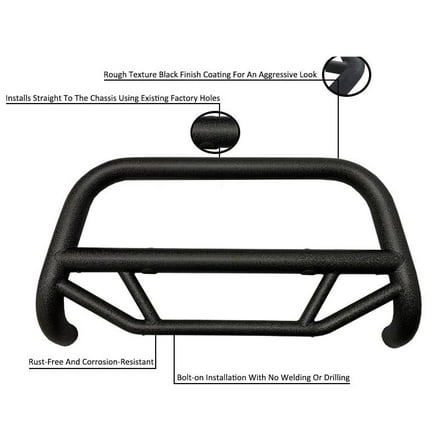 Black Horse Off Road Max T Bull Bar Textured Black Steel Mbt Mf712