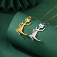 thumbnail image 3 of Yoga Cat Pendant Necklace Stainless Steel Funny Abstract Jewelry, 3 of 9