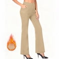 thumbnail image 2 of BUIGTTKLOP Fleece Lined Pants for Women High Waisted Dress Pants Straight Leg Winter Thermal Warm Business Casual Slacks, 2 of 6