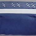 thumbnail image 4 of Embroidered Quilted Down Alternative Comforter Set Twin or Queen Size Bedding Includes Blue/Grey/White Comforter and Pillow Shams- LOLA (Blue Queen), 4 of 4