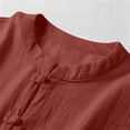 thumbnail image 6 of OGLCCG Mens Cotton Linen Shirts Casual Buttons Down Roll-Up Long Sleeve Shirt Summer Chinese Hanfu Style Tang Shirt S-3XL, 6 of 8