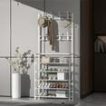 thumbnail image 3 of BAOKALER 5-Tier 31" x 10" x 65" Coat and Shoe Rack with 8 Hooks, White, 3 of 9