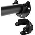 thumbnail image 3 of 4Pcs U Shaped Curtain Rod, 25Mm Curtain Rod End Bracket, Stainless Steel Closet Pole Sockets, Flange Bracket, Closet Rod End With Screws, Black, 3 of 5