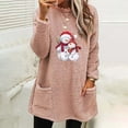 thumbnail image 2 of Viikei Christmas Sweaters for Women Plus Size Women's Round- Neck and Winter Loose Print Pocket Warm Long Sleeve Blouse Tops, 2 of 3