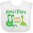 thumbnail image 3 of Inktastic Nana Papa Love Me Grandchild Dinosaur Boys Baby Bib, 3 of 4