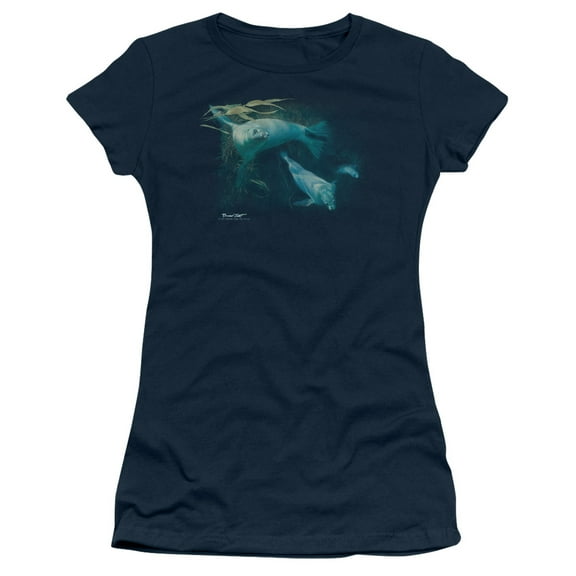 Wildlife Kelp Patrol S/S Junior Women's T-Shirt Sheer Navy