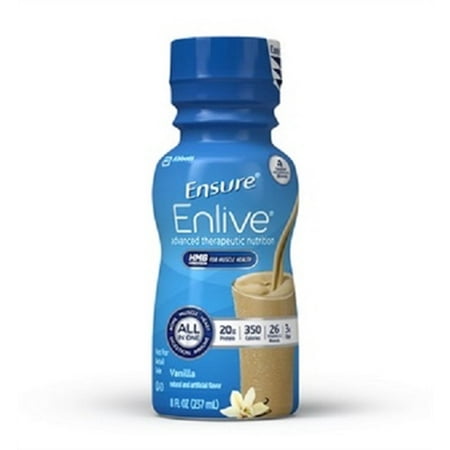Ensure Enlive Nutritional Shake, Vanilla, 8 Ounce Bottle, Abbott 64286 - Case of