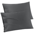 thumbnail image 1 of Funda de Almohada de 100% Algodón, Juego de 2 Suaves Transpirables Fundas Almohada con Cierre de Sobre, Fundas para Almohada para Dormitorio Hotel Moderno - Gris Oscuro, 51x91cm, 1 of 6