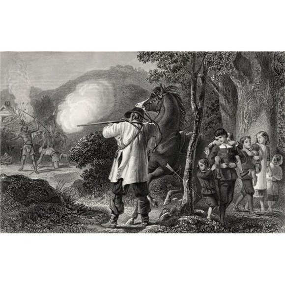 The Escape of The Dunstan Family C.1697 From A 19th Century Print Engraved by J C Armytage E H Corbould Print, Large - 36 x 22