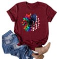 thumbnail image 4 of IROINNID July 4th Tops for Women Round Neck T-Shirt Casual Loose Tops Blouse Short Sleeve Tops America Independence Day, 4 of 6
