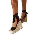 thumbnail image 3 of Dellytop Womens Platform Espadrille Wedges Open Toe High Heel Sandals, 3 of 5