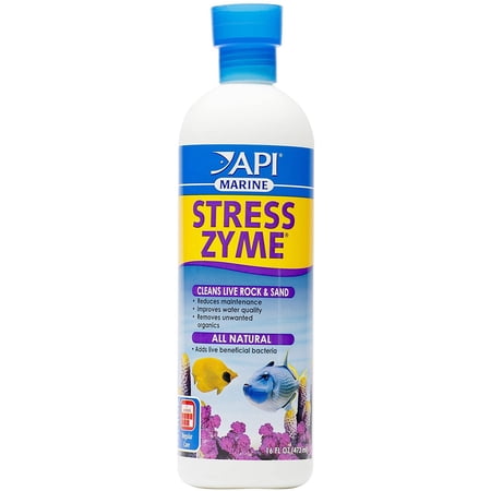 API Marine Stress Zyme Cleans Live Rock and Sand Adding Beneficial Bacteria [Aquarium Water Conditioners, Aquarium Supplies] 48 oz (3 x 16 oz)