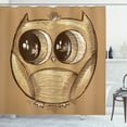 thumbnail image 1 of Ambesonne Cartoon Shower Curtain, Owl Big Eyes, 69"Wx70"L, Pale Brown, 1 of 3