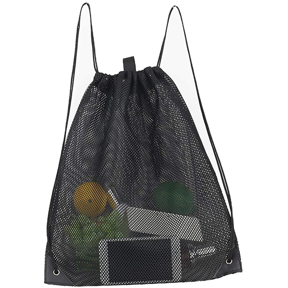 ASYTTY Drawstring Gym Bag, Mesh Beach Bag, Mesh Backpacks with