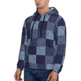 thumbnail image 3 of Sikiie Blue Gingham Buffalo Check Men's Hoodie, Essentials Hoodie, Sweatshirt, Pullover Hooded Sweatshirt for Men-Small, 3 of 7