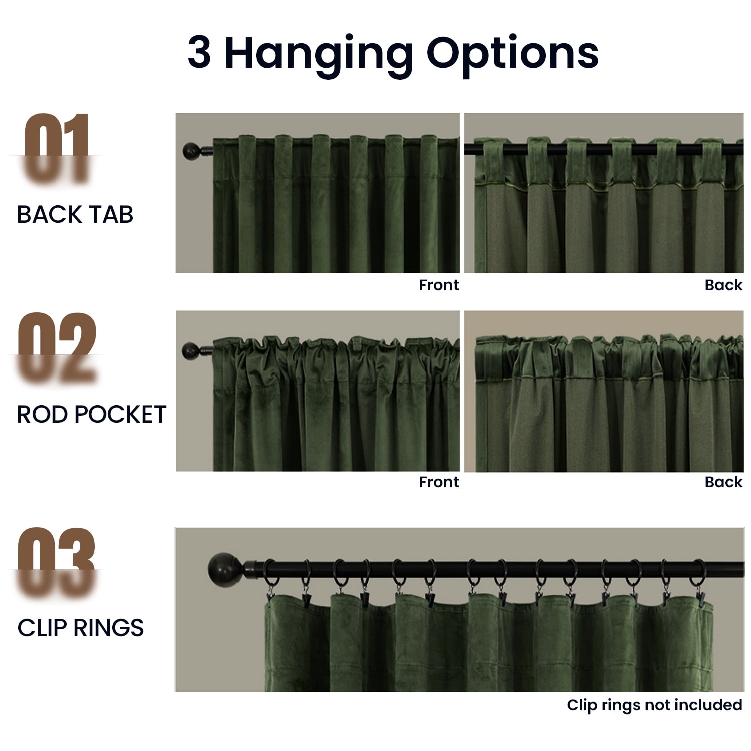 SUSIELADY Velvet Blackout Curtains 84 Inches, 2 Panels, Thermal Insulated Luxury Soft Window Drapes for Bedroom & Living Room, Rod Pocket and Back Tab, 52W x 84L Inches, Olive Green