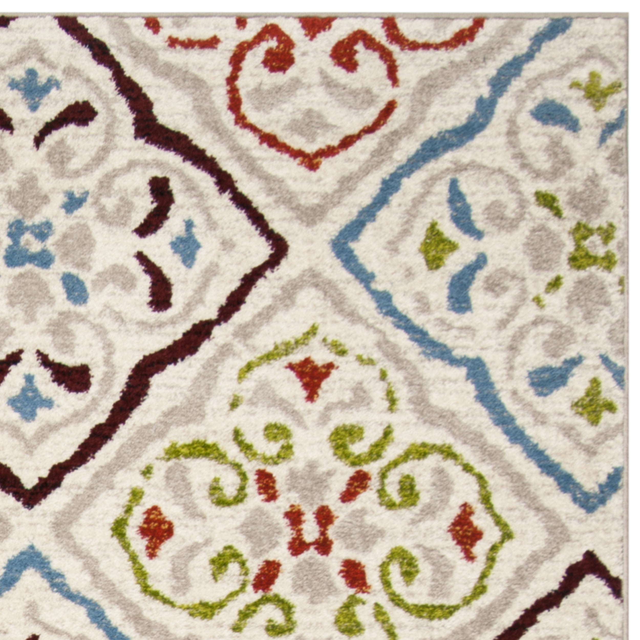 SAFAVIEH Sagamore Jenessa Geometric Medallion Area Rug, Light Grey/Terracotta, 8' x 10'