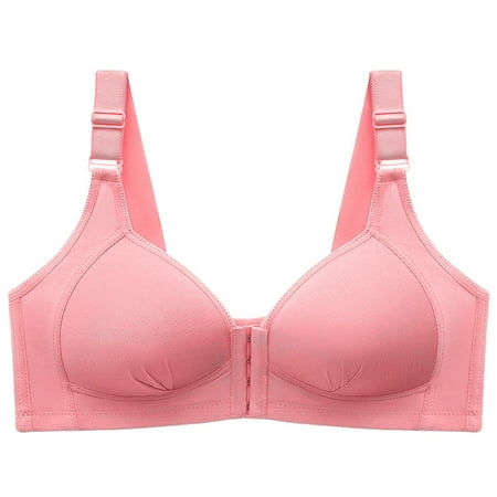 

Spdoo Plus Size Thin Brassiere Push up Bra Seamless Underwear Women Front Closure Bra Dark Pink 38