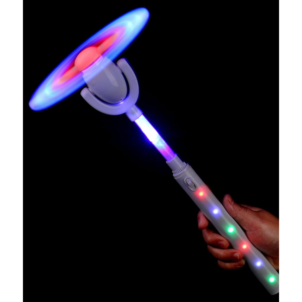 Fun Central (BC676) 1 pc LED Super Windmill Wand, Light Up Wand, LED Magic Wand Toys for Kids