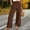Brown, variant on Women's Solid High Waisted Wide Leg Pants - Split Hem with Pockets Loose Casual Trousers for Work Office & Weekend Outings,Green,M