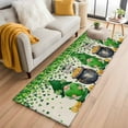 thumbnail image 2 of St. Patrick's Day Washable Area Rug&nbsp;2x6ft Green Lucky Shamrocks Gnome Love Heart Linen Texture Soft Rectangle&nbsp;Rugs for Living Room, Non Slip Carpet for Bedroom&nbsp;Entryway Dining Room, 2 of 9