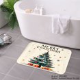 thumbnail image 2 of SPXUBZ Non-slip Flannel Floor Mat Merry Christmas Tree Design for Bathroom Kitchen Bedroom Decor 16x24 inch, 2 of 4