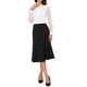 thumbnail image 2 of Faldas acampanadas de cintura alta INSPIRE CHIC para mujeres, falda midi de color sólido de negocios casual de los años 1950, S negro, 2 of 6