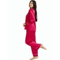 thumbnail image 3 of LONXU Women's Satin Pajamas Long Sleeve With Long Pajama Pant Set Silk Soft Lounge Sets Button Down sleepwear 2 Piece Pjs Set Nightwear Set XS-XXXL, 3 of 7